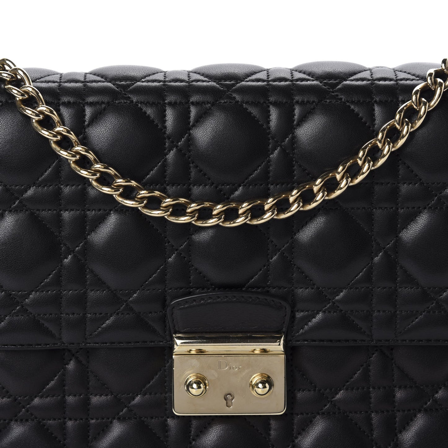 Lambskin Cannage Small Miss Dior Flap Black