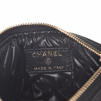 Chanel Sheepskin Chevron Quilted Small Vintage Mademoiselle Cosmetic Case Black 6 of 8