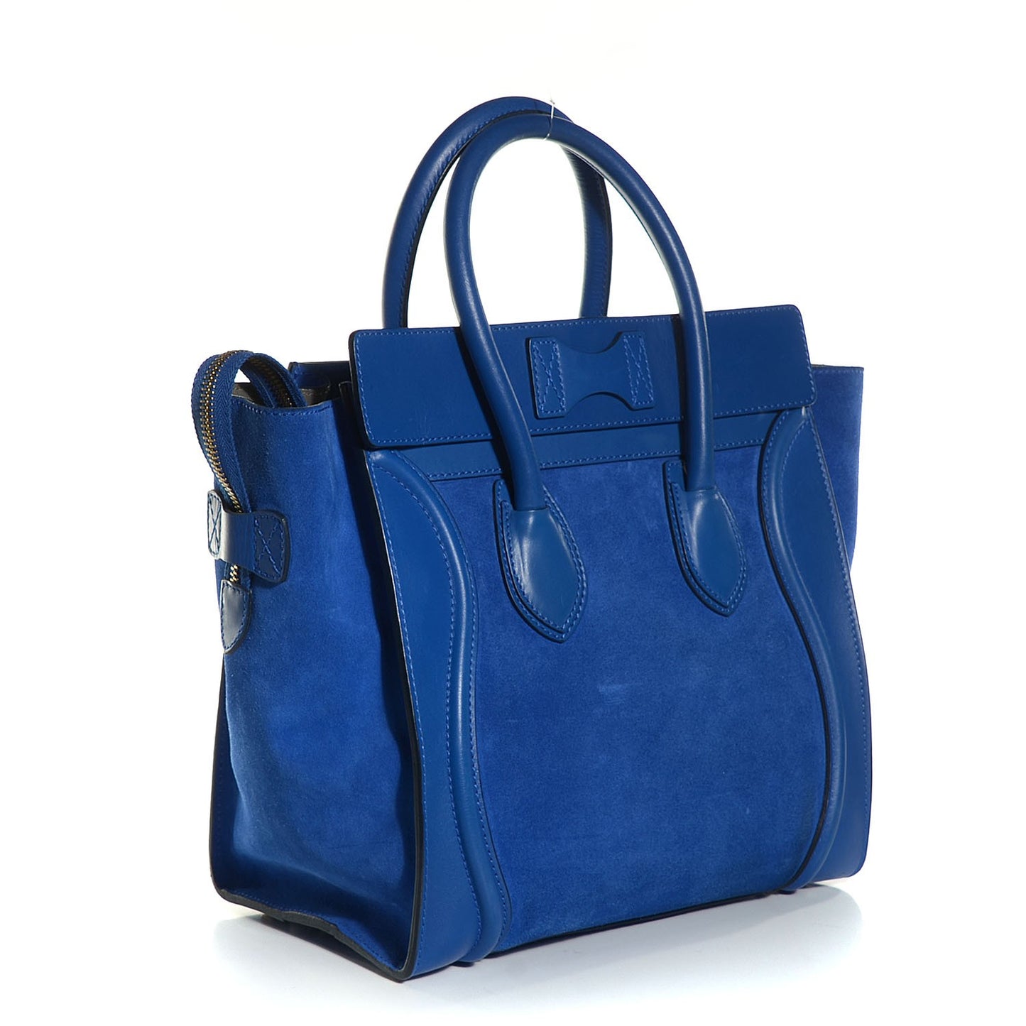 Smooth Calfskin Suede Mini Luggage Royal Blue