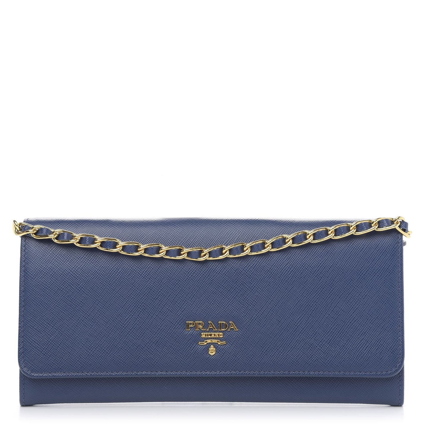 Saffiano Metal Oro Chain Wallet Bleuette