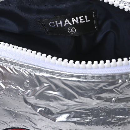 Chanel Nylon Terry Cloth Reversible Chanel Airlines Tote Silver Navy 11 of 22