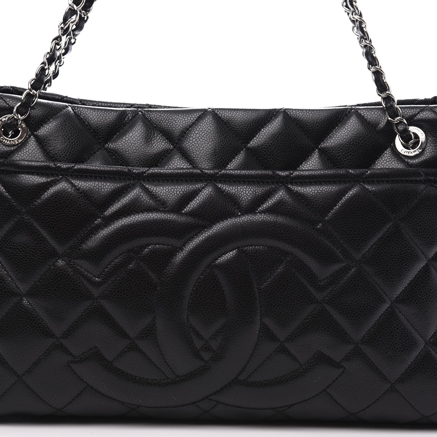 Caviar Quilted Timeless CC Soft Tote Black
