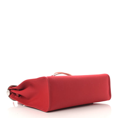 Hermes Military Toile Vache Hunter Herbag Zip PM 31 Rouge Piment 5 of 13