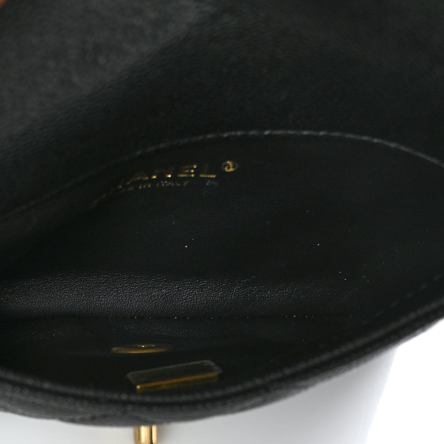 Shiny Caviar Pick Me Up Flap Belt Bag Black