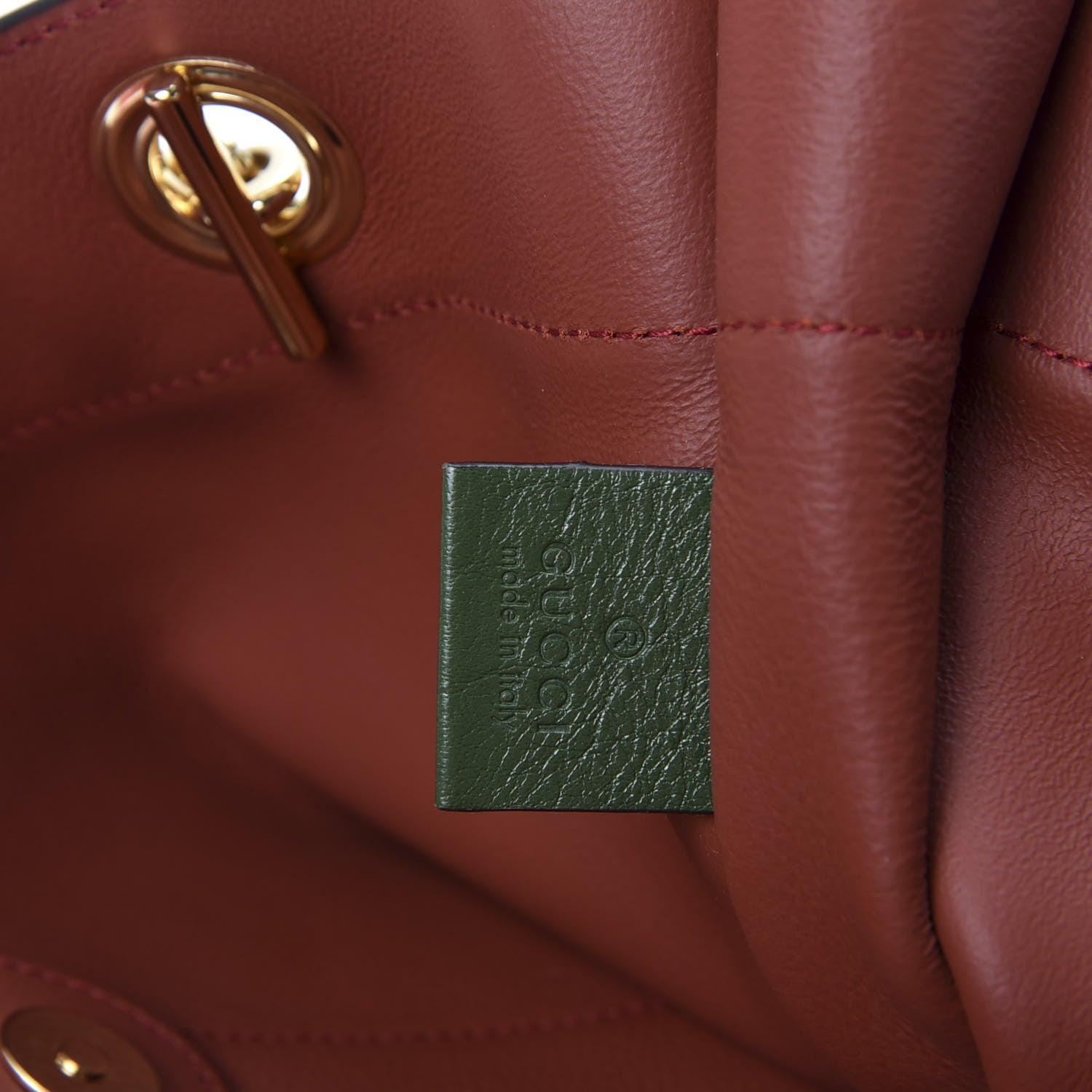 Gucci Suede Calfskin Large Rajah Chain Tote Hibiscus Red Green 10 of 10