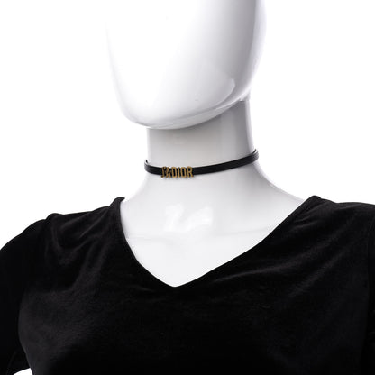 Christian Dior Calfskin J'Adior Logo Choker Necklace Black 2 of 6