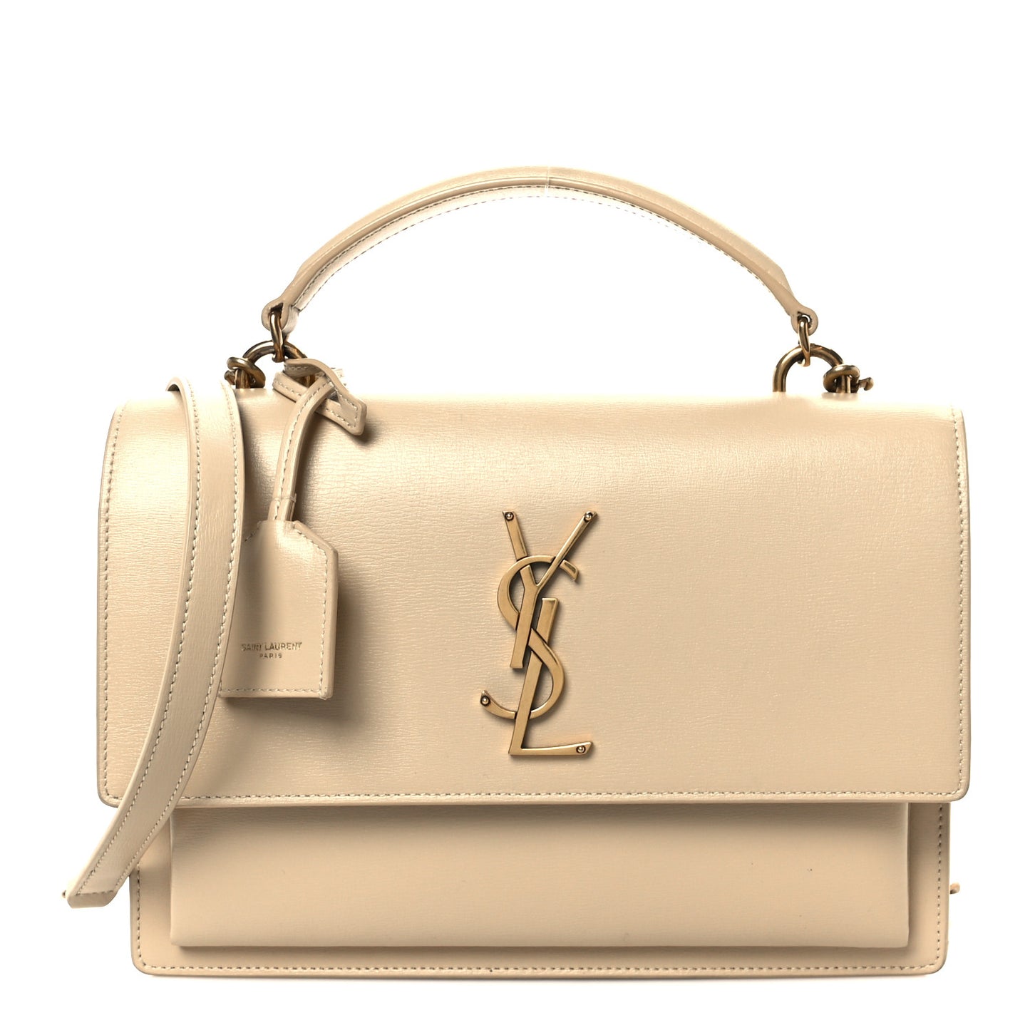 Smooth Calfskin Medium Monogram Sunset Satchel Satchel Avorio