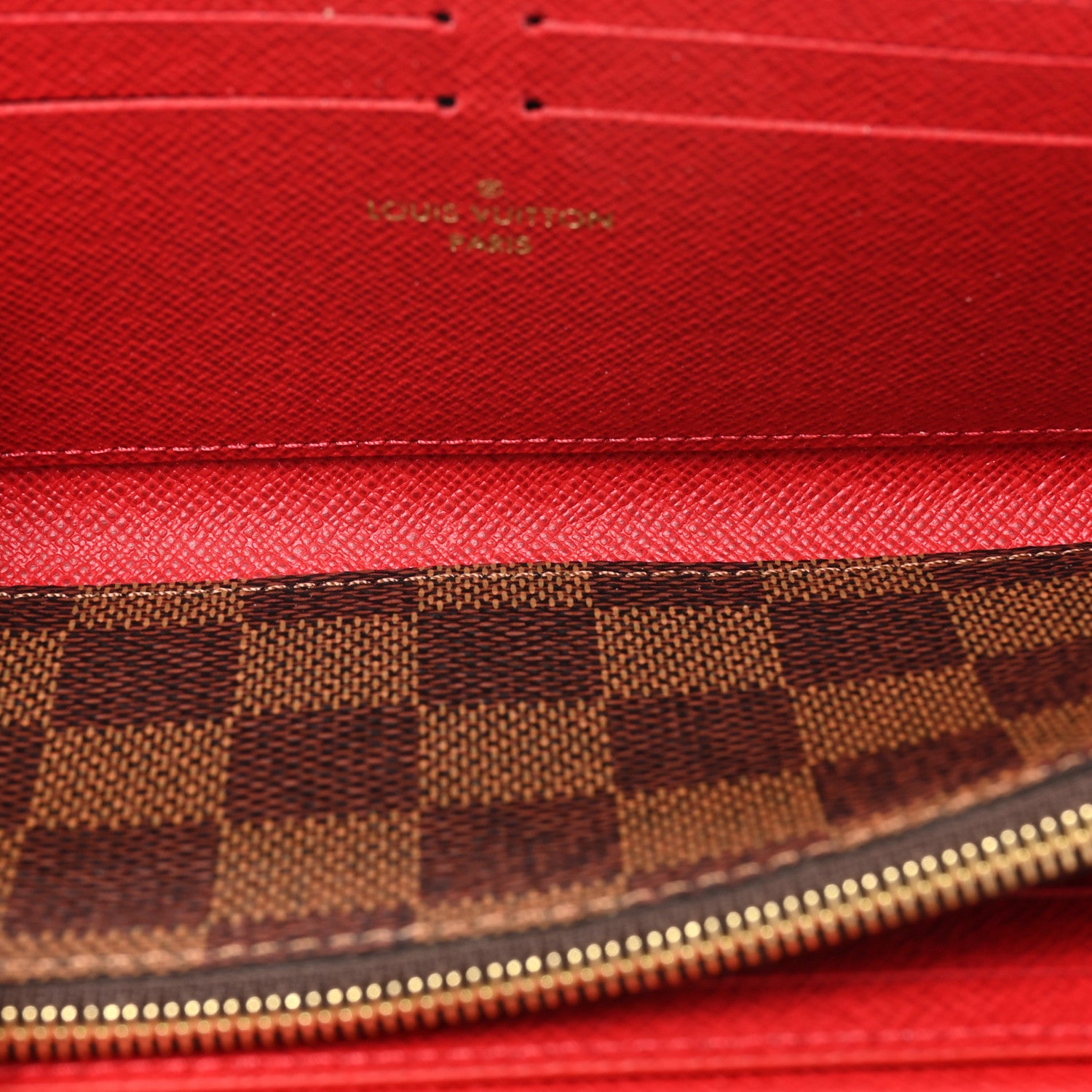 Louis Vuitton Damier Ebene Clemence Wallet Cherry 8 of 11