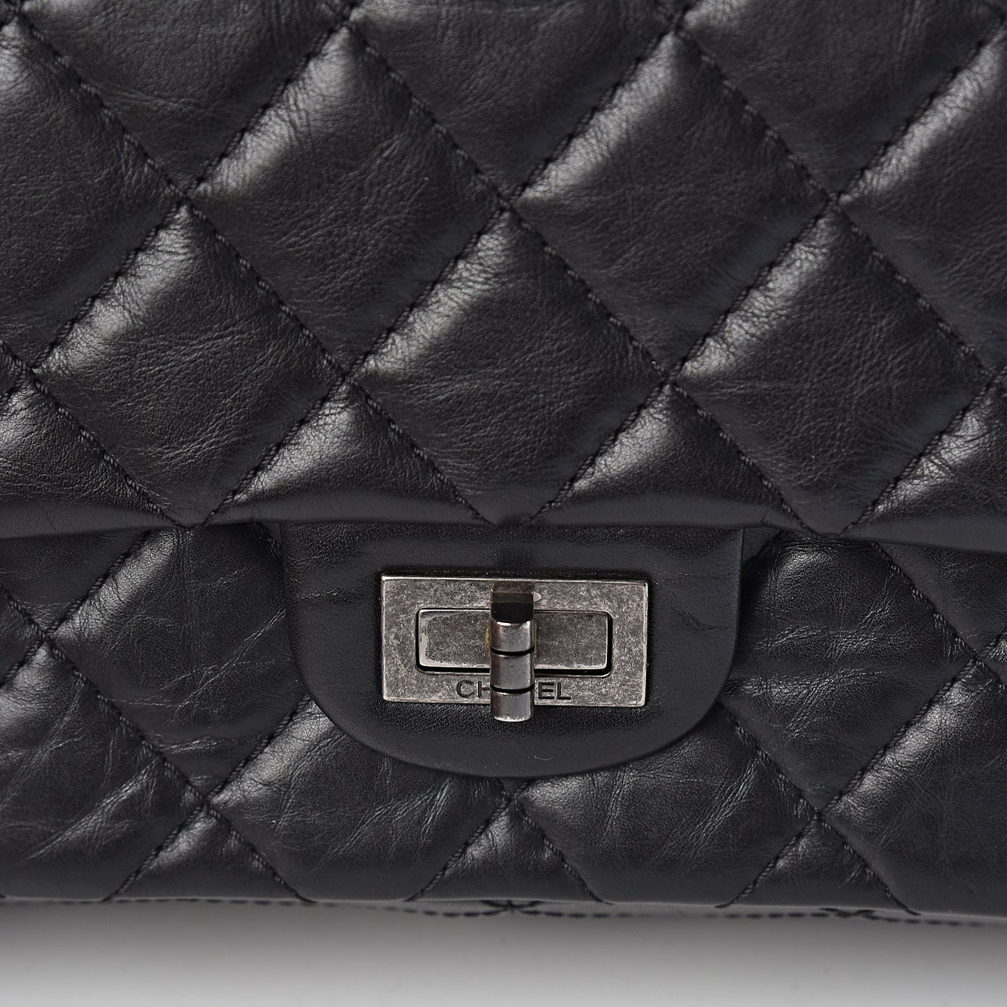 Aged Calfskin Quilted 2.55 Reissue 226 Flap Black