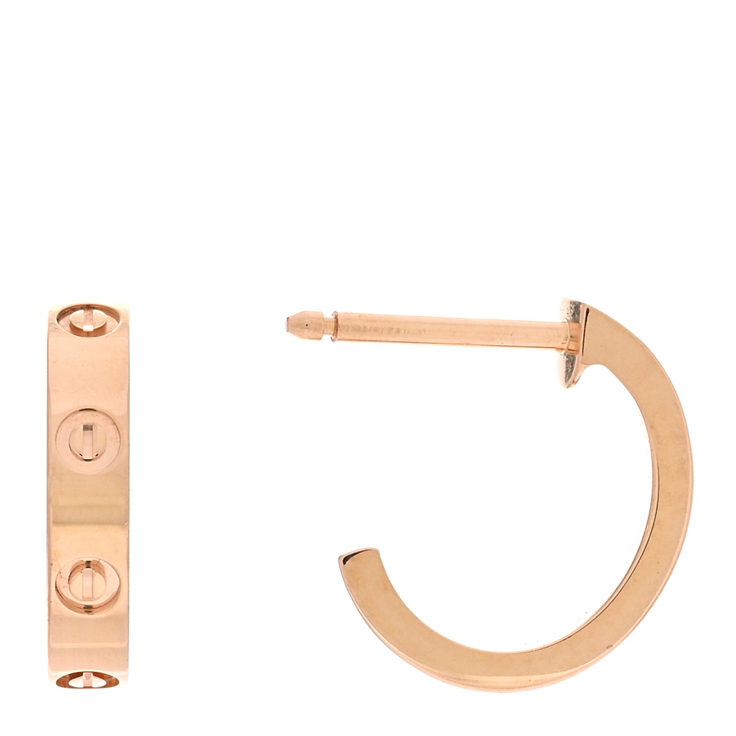 18K Pink Gold Small LOVE Hoop Earrings