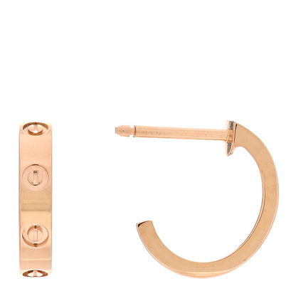 Cartier 18K Pink Gold Small LOVE Hoop Earrings 1 of 5