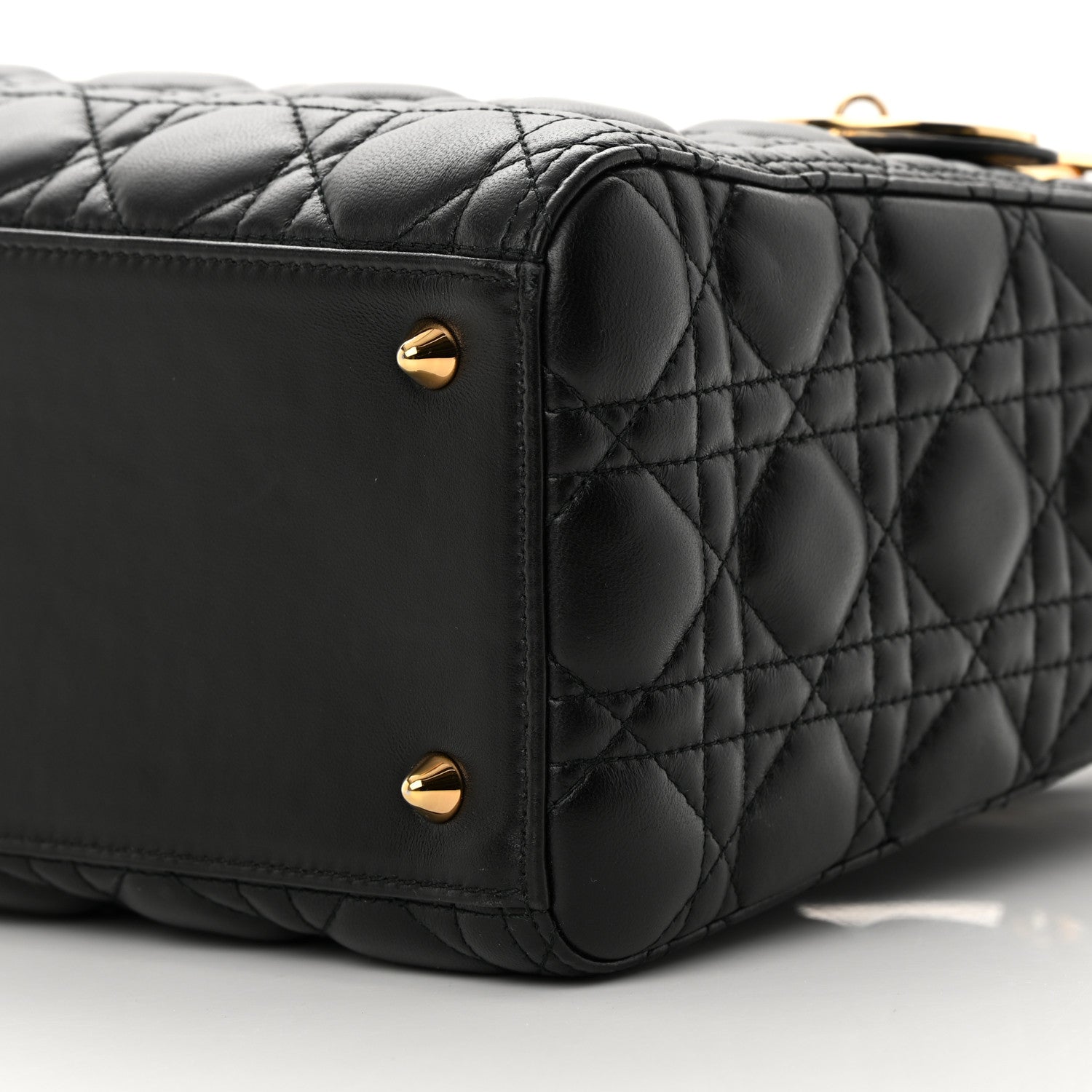 Christian Dior Lambskin Cannage Medium Lady Dior Black 10 of 13