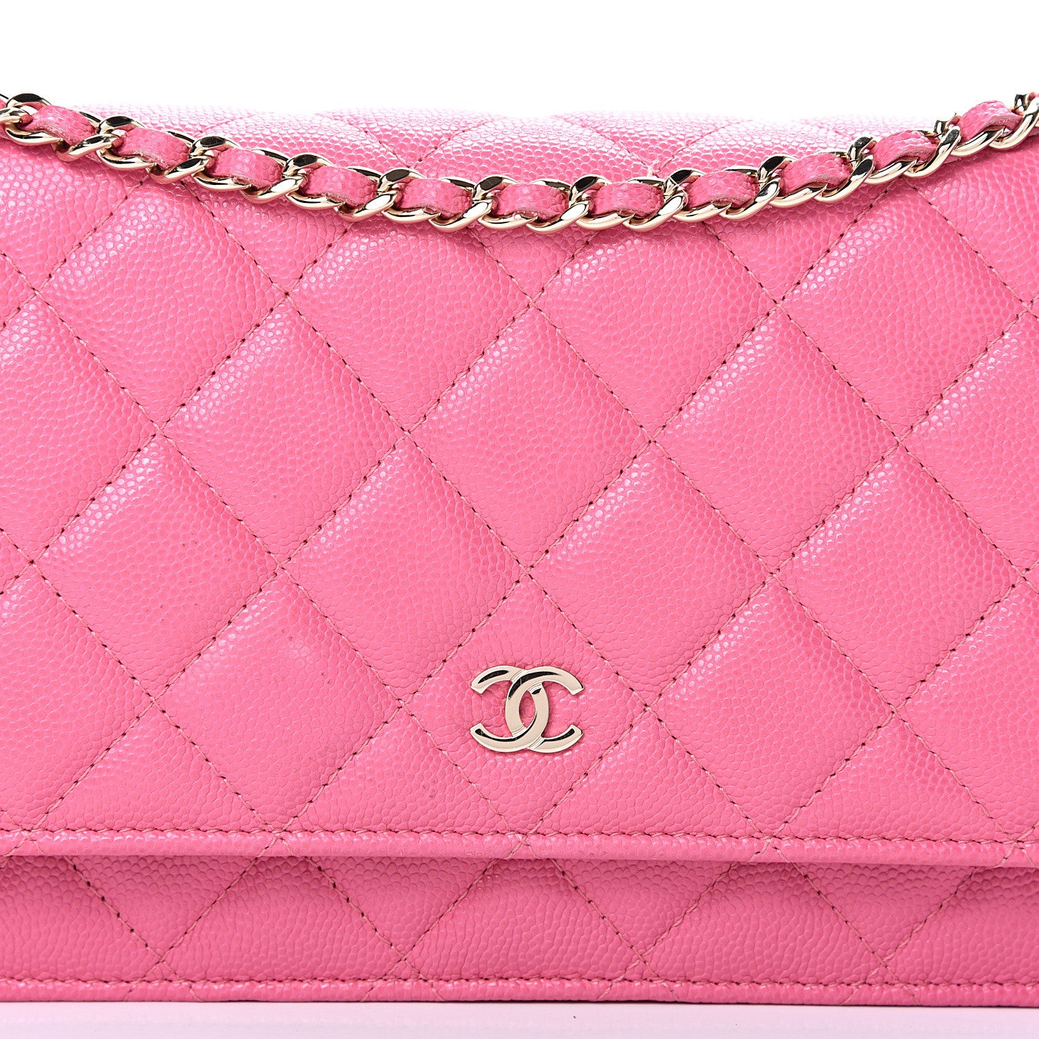 Chanel Caviar Quilted Wallet on Chain WOC Pink 8 of 12