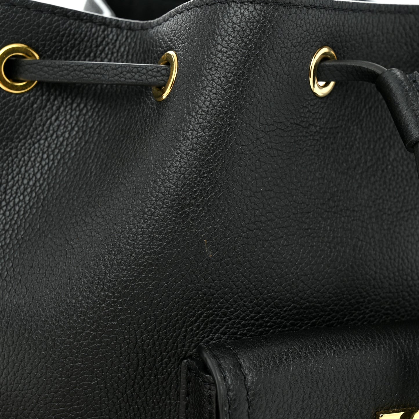 Calfskin Lockme Bucket MM Black