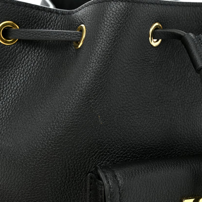 Louis Vuitton Calfskin Lockme Bucket MM Black 12 of 12