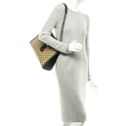Gucci Monogram Margaux Calfskin Large Emily Chain Shoulder Bag Beige Ebony Cocoa 2 of 10