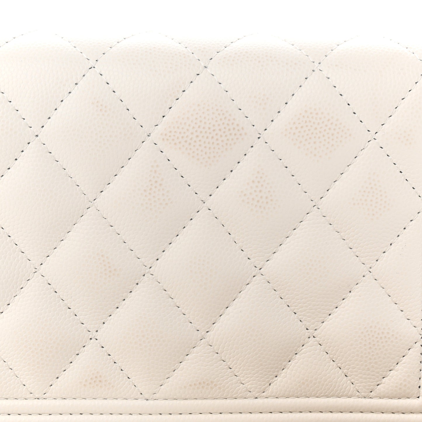 Caviar Quilted Boy Wallet On Chain WOC White