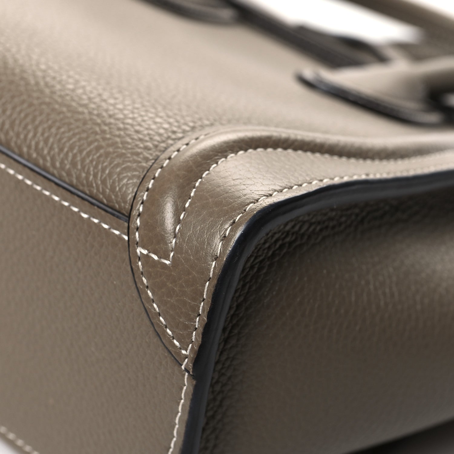 Celine Drummed Calfskin Nano Luggage Souris 13 of 13