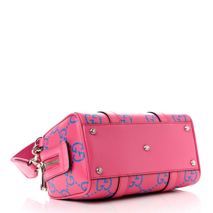 Gucci Calfskin GG Tennis Bi-Color Embossed Mini Duffle Bag Modern Fucsia Modern Blue 4 of 11