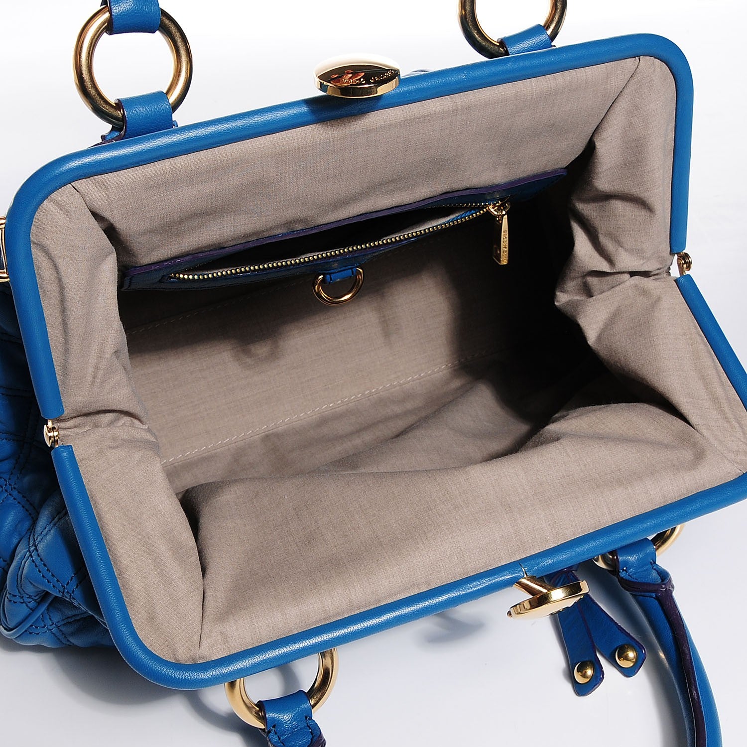 Marc Jacobs Calfskin Quilted Stam Blue 5 of 8