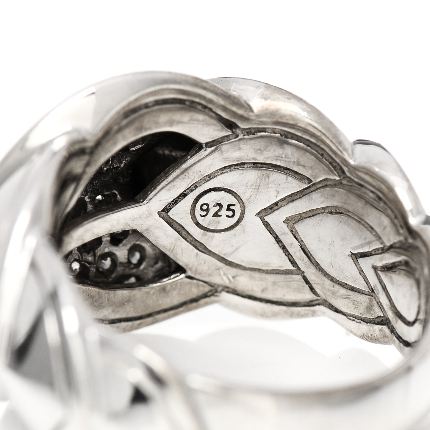 Sterling Silver Diamond Legends Naga Dragon Scale Ring 54 7