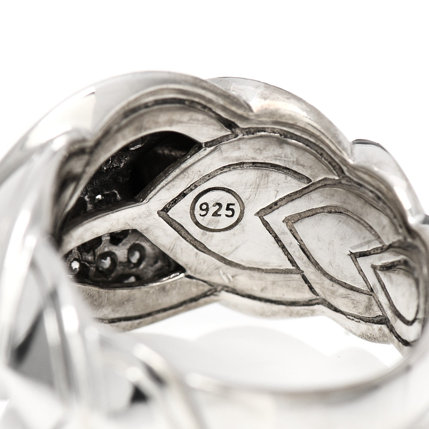 John Hardy Sterling Silver Diamond Legends Naga Dragon Scale Ring 54 7 7 of 8