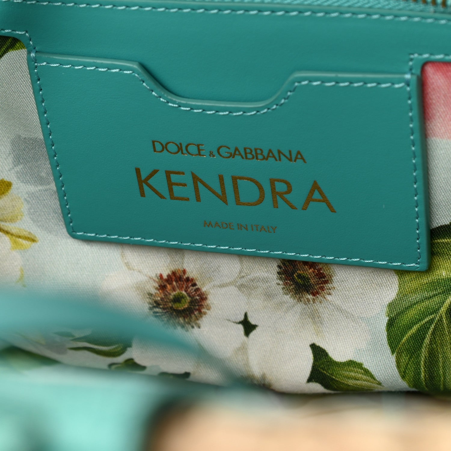 Dolce & Gabbana Woven Raffia Calfskin Lizard Embossed Crystal Embellished Kendra Logo Tote Blue Multicolor 6 of 9