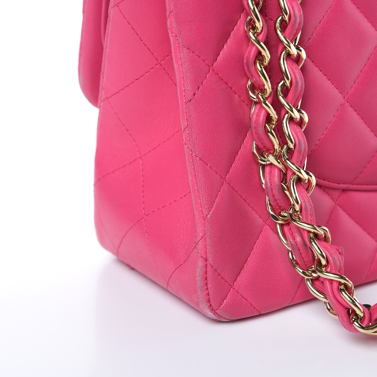 Chanel Lambskin Quilted Jumbo Double Flap Fuchsia 13 of 23