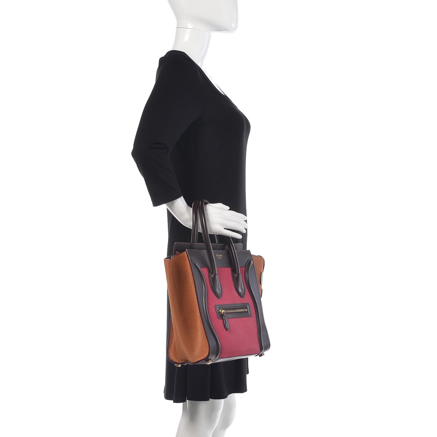 Celine Pony Hair Smooth Calfskin Micro Tri-Color Luggage Pink 2 of 13
