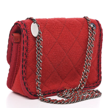 Chanel Wool Quilted Mini Edelweiss Single Flap Red 3 of 10
