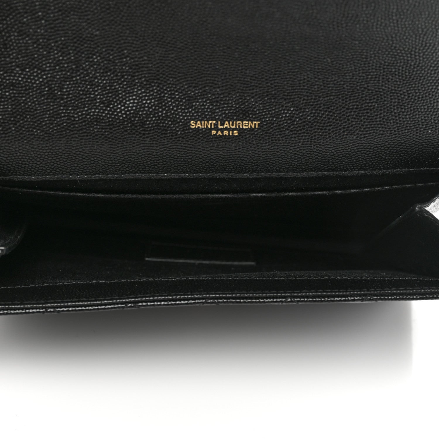 Saint Laurent Grain De Poudre Textured Mixed Matelasse Triquilt Monogram Clutch Black 6 of 8