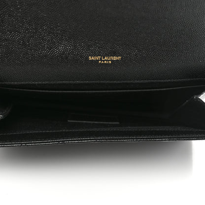 Saint Laurent Grain De Poudre Textured Mixed Matelasse Triquilt Monogram Clutch Black 6 of 8