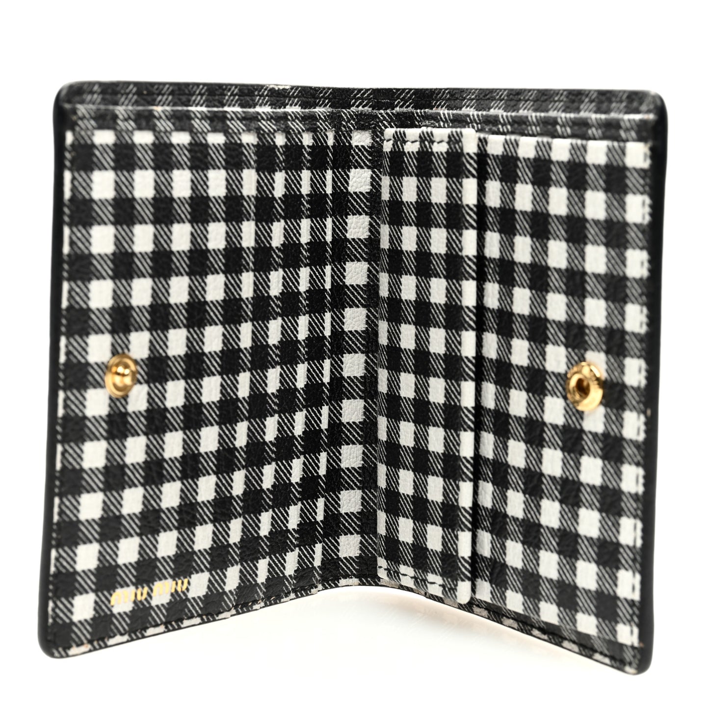Goatskin Madras Wallet Black White