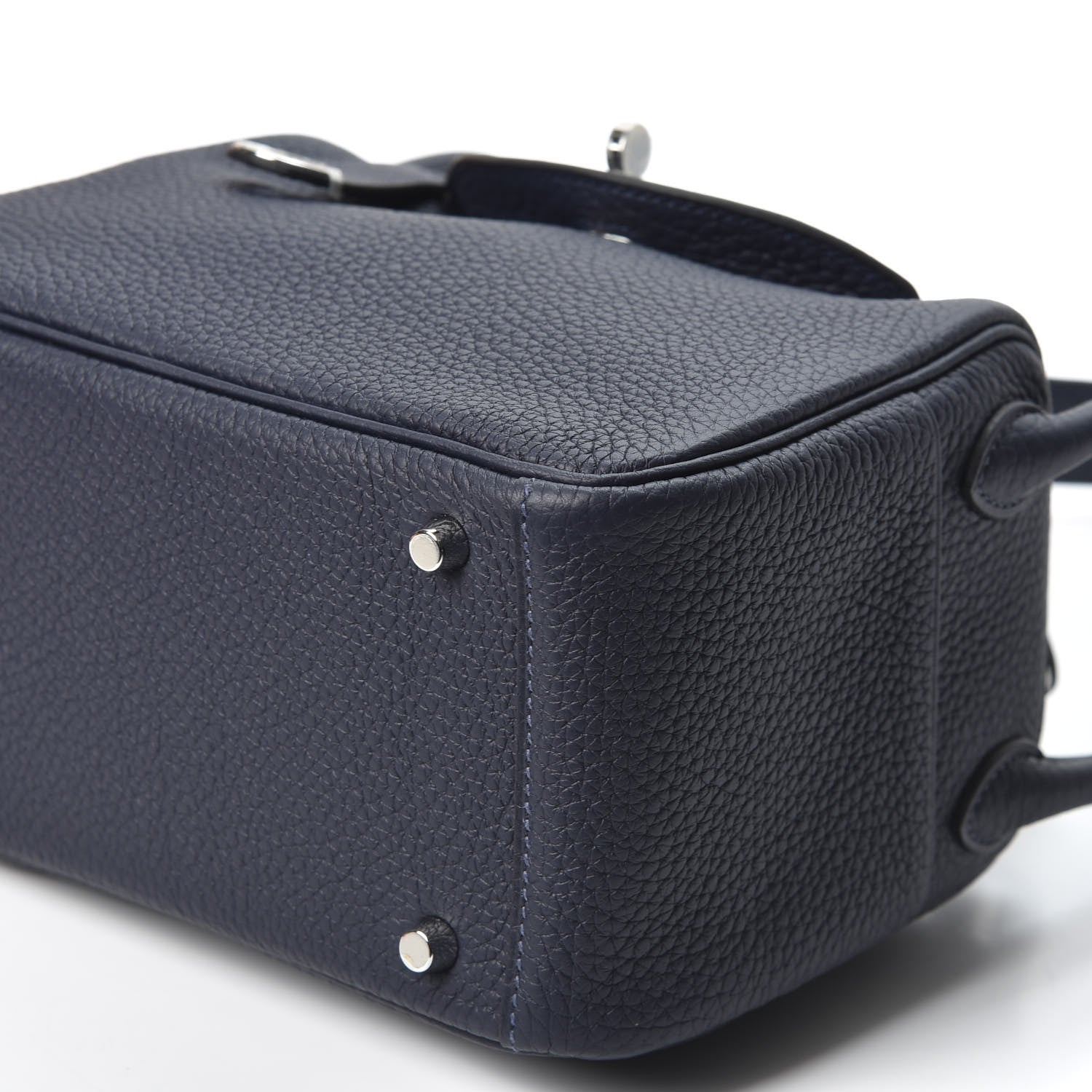 Hermes Taurillon Clemence Mini Lindy 20 Bleu Nuit 6 of 9