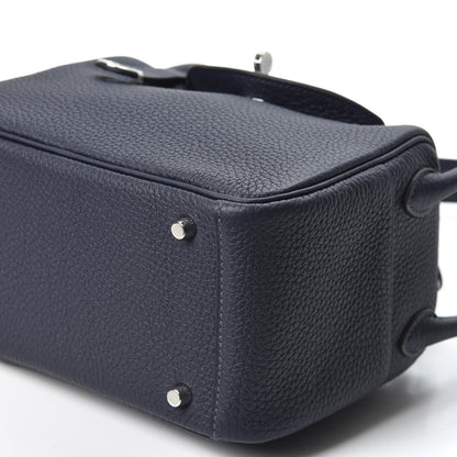 Hermes Taurillon Clemence Mini Lindy 20 Bleu Nuit 6 of 9