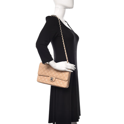 Chanel Caviar Quilted Medium Double Flap Beige 2 of 10