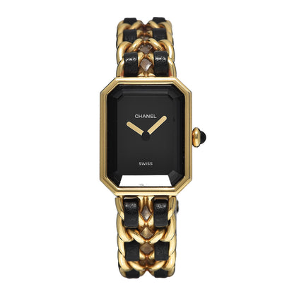 Chanel Stainless Steel Lambskin 20mm Chain Premiere Quartz Watch Gold L 1 of 6
