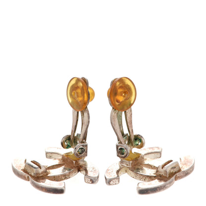 Chanel Metal CC Engraved Clip On Earrings Silver 3 of 3