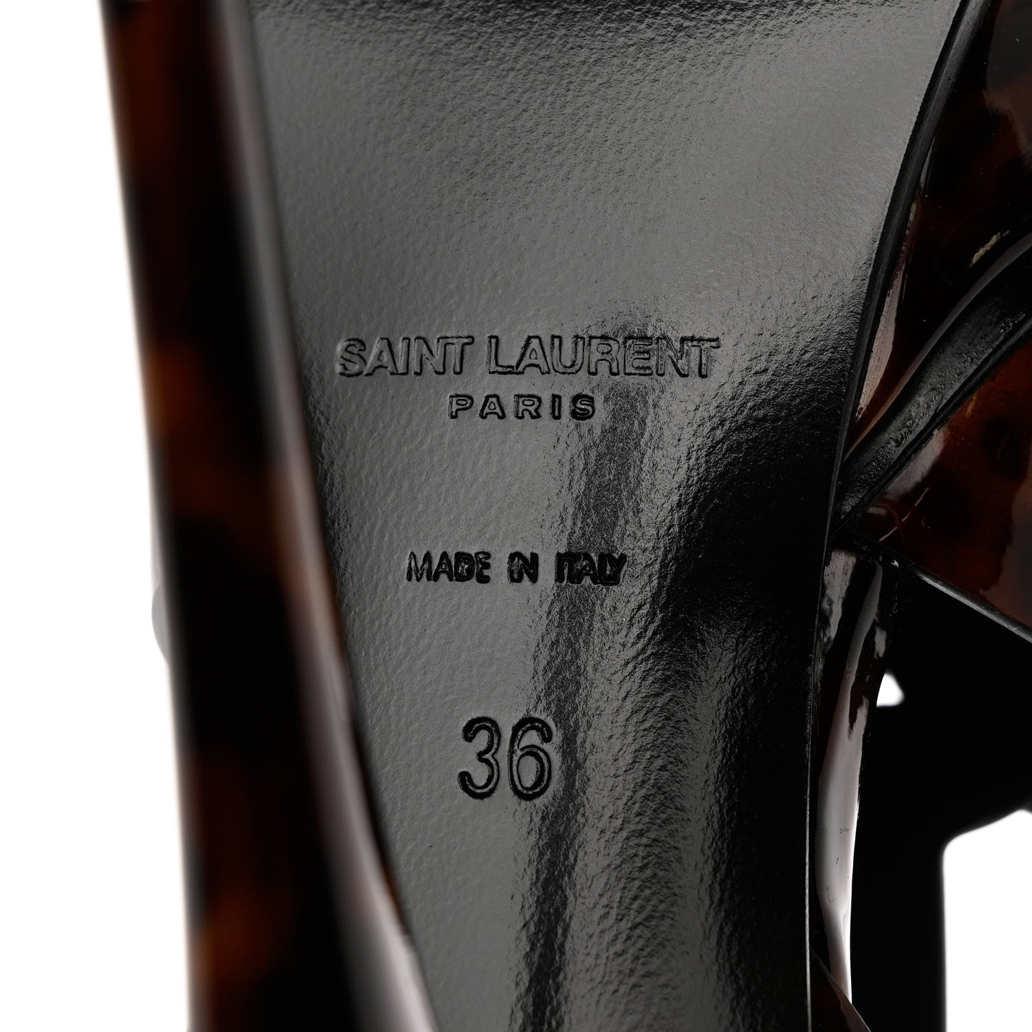 Saint Laurent Patent Tribute 105 Platform Sandals 36 Tortoiseshell 7 of 10