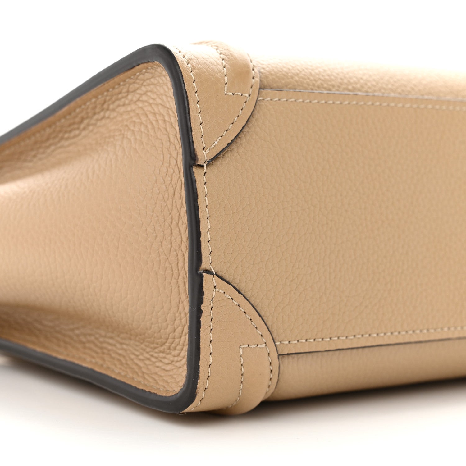 Celine Drummed Calfskin Nano Luggage Dune 9 of 12