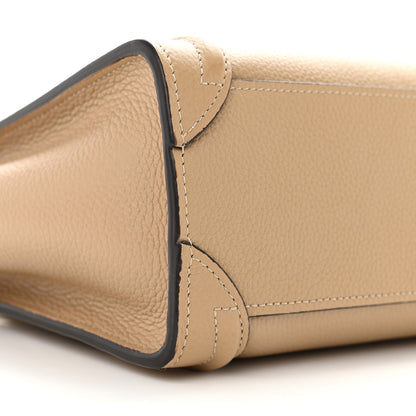 Celine Drummed Calfskin Nano Luggage Dune 9 of 12