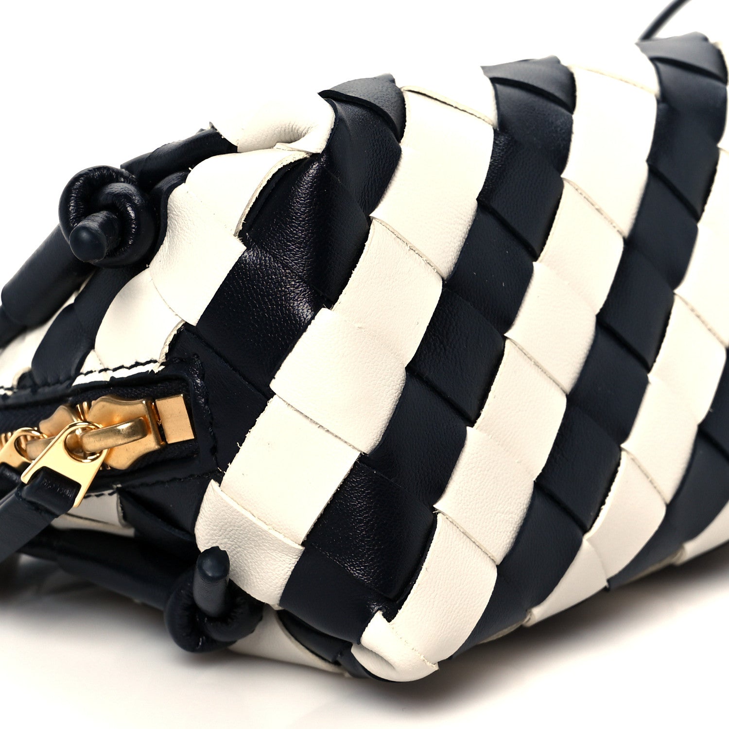 Bottega Veneta Nappa Intrecciato Striped Concert Pouch Space Chalk 10 of 12