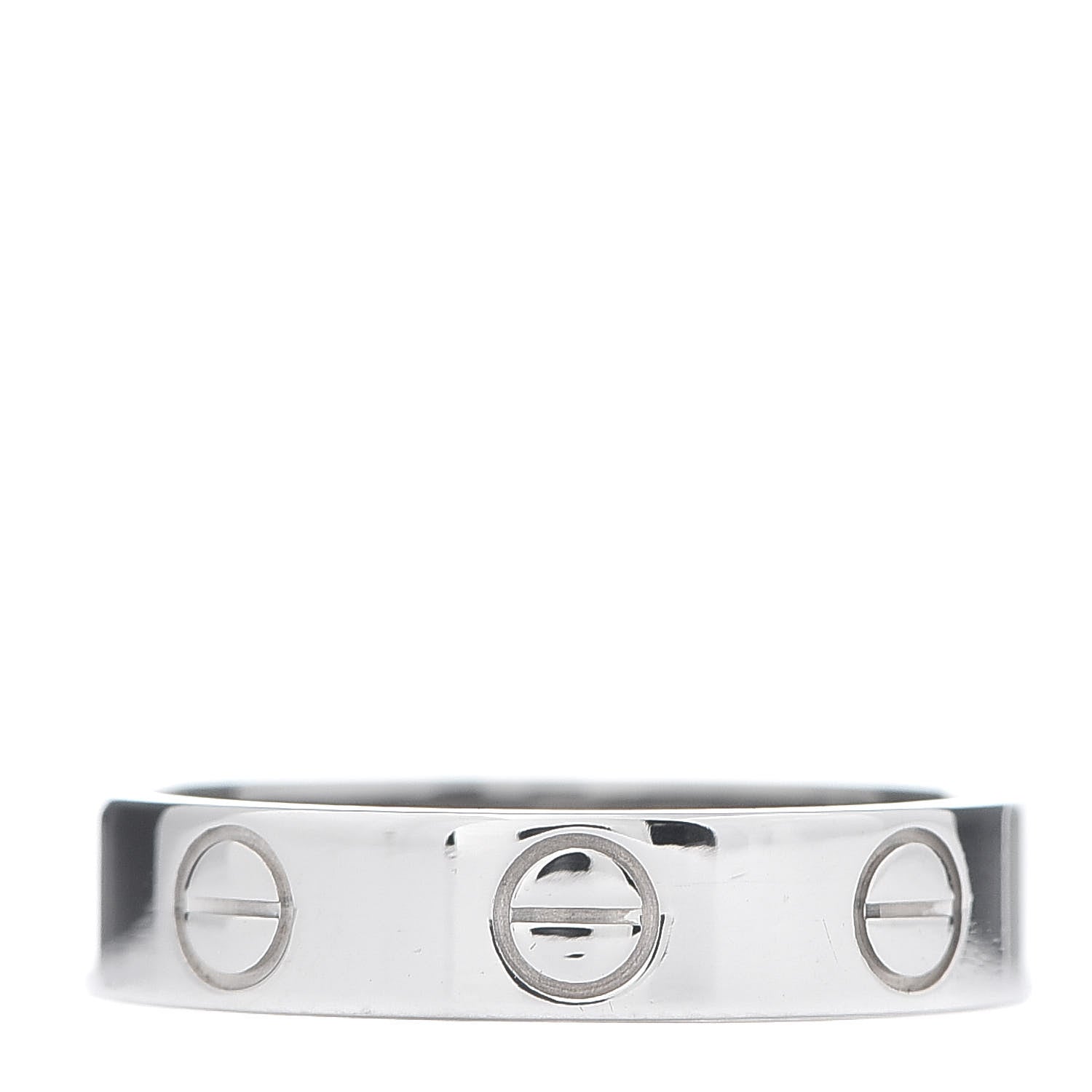 Cartier 18K White Gold 3.5mm LOVE Wedding Band Ring 46 3.75 1 of 5