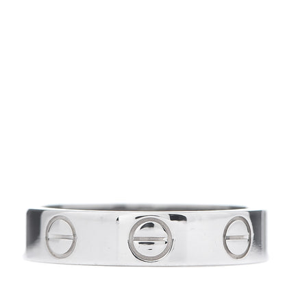Cartier 18K White Gold 3.5mm LOVE Wedding Band Ring 46 3.75 1 of 5