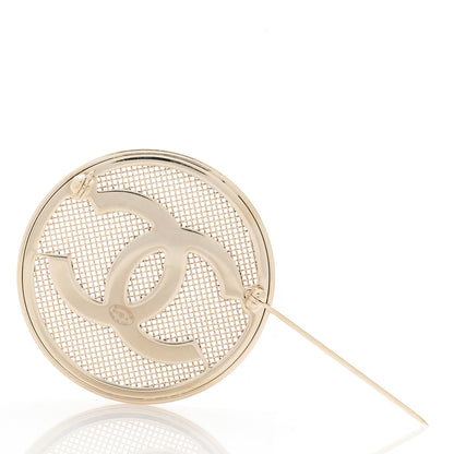 Chanel Mesh Circle CC Brooch Gold 2 of 3