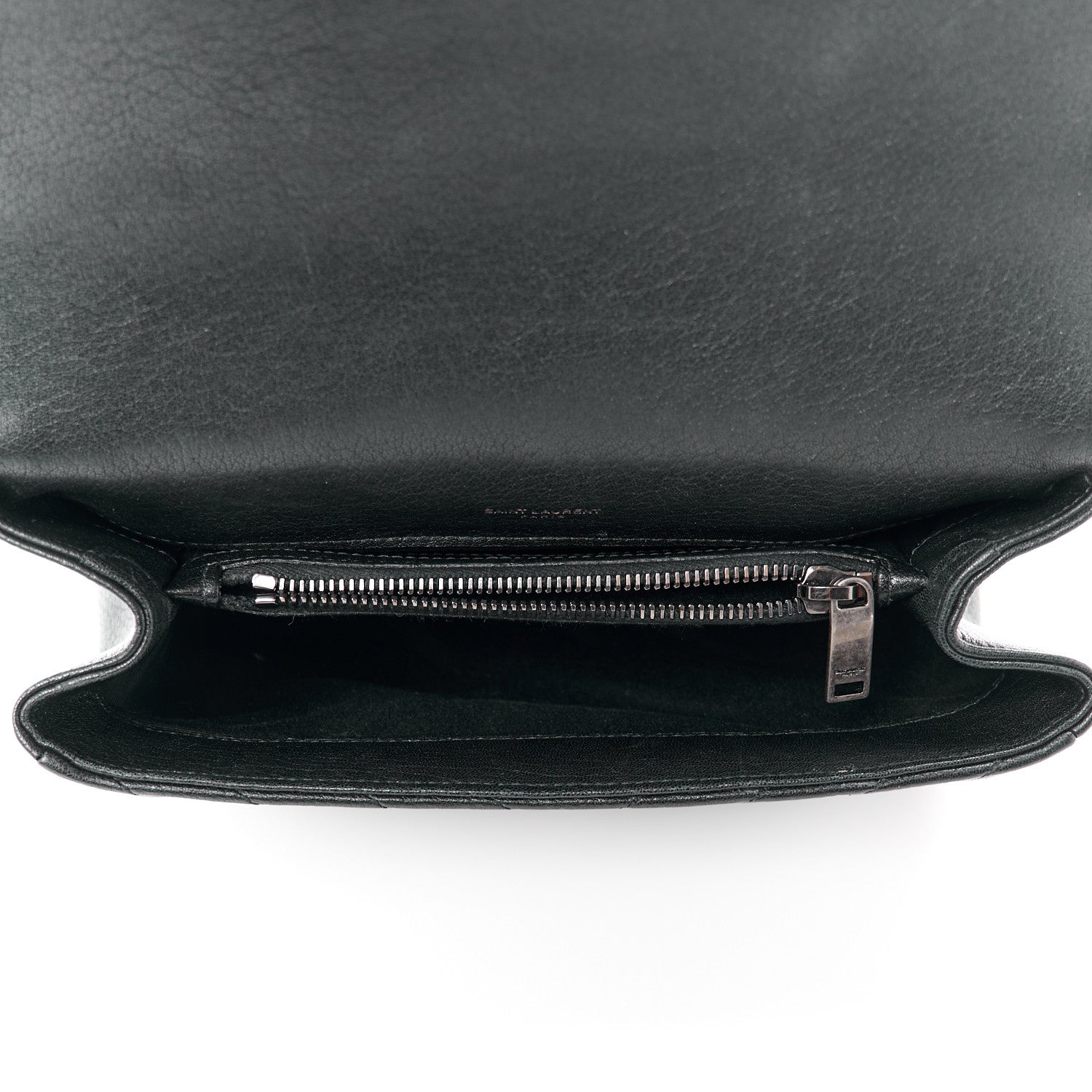 Saint Laurent Sheepskin Matelasse Chevron Monogram Medium College Bag Black 5 of 13