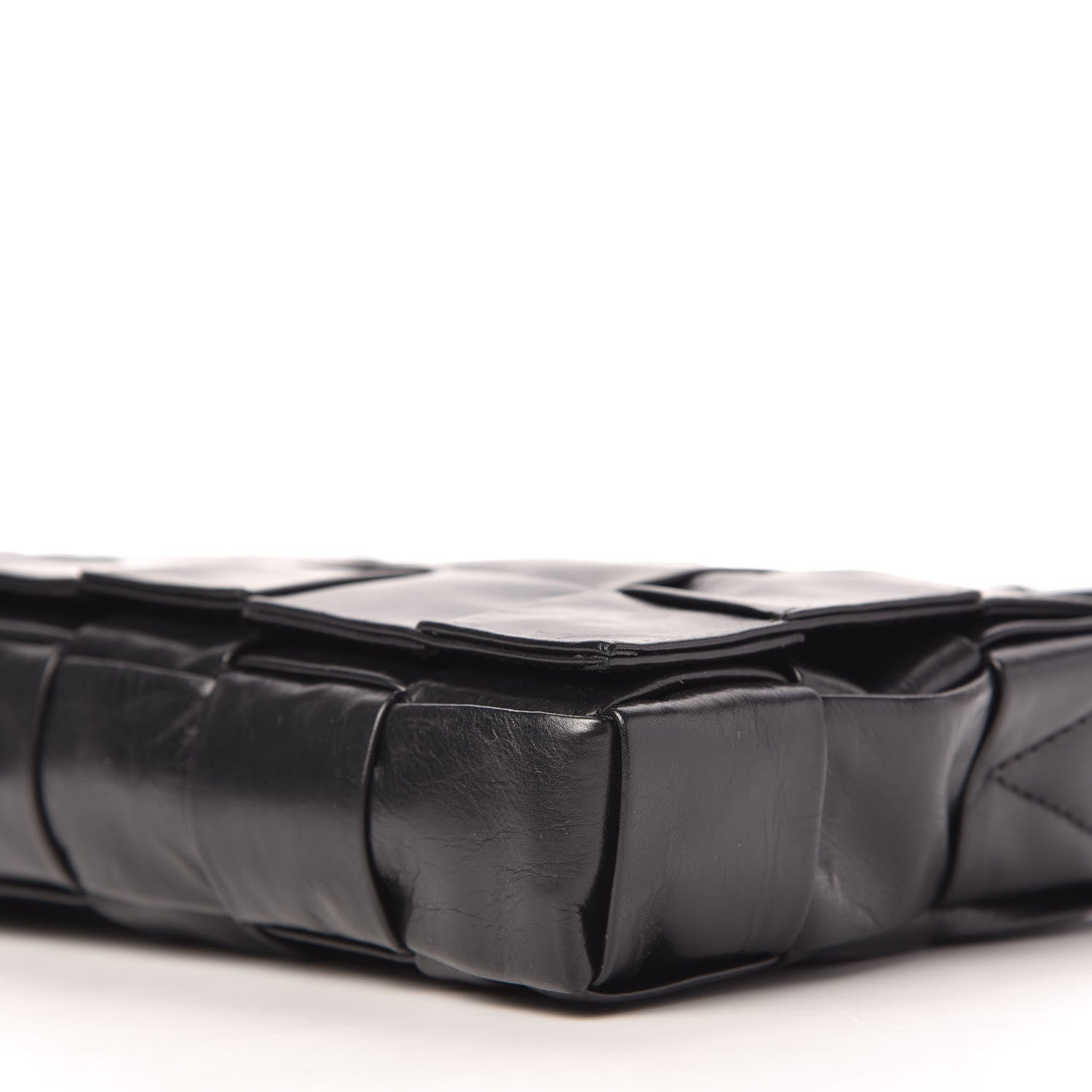 Bottega Veneta Paper Calfskin Intrecciato Stretch Cassette Black 8 of 10
