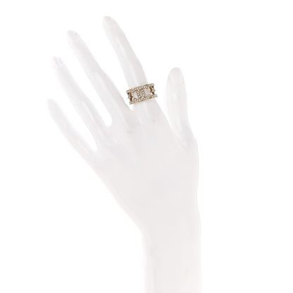 Chanel Metal Crystal CC Star Ring 51 Light Gold 2 of 5
