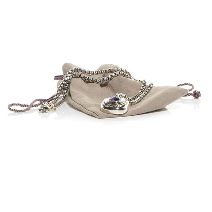 David Yurman Sterling Silver 14k Gold Amethyst Albion Necklace 5 of 6