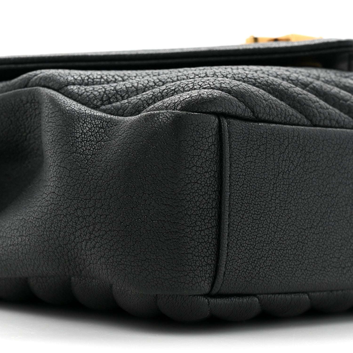 Saint Laurent Sheepskin Matelasse Chevron Monogram Medium College Bag Black 12 of 15